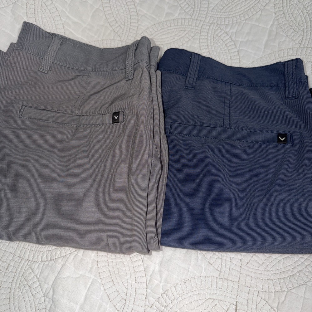 Lot of 2 Callaway Men's Sz 30 Performance Breathable Golf Shorts Gray Navy